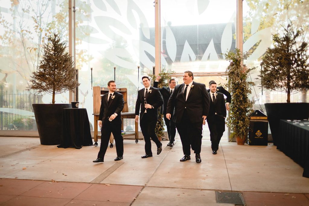 Bridal party arrivng to reception at Anheuser Busch Brewery Wedding
