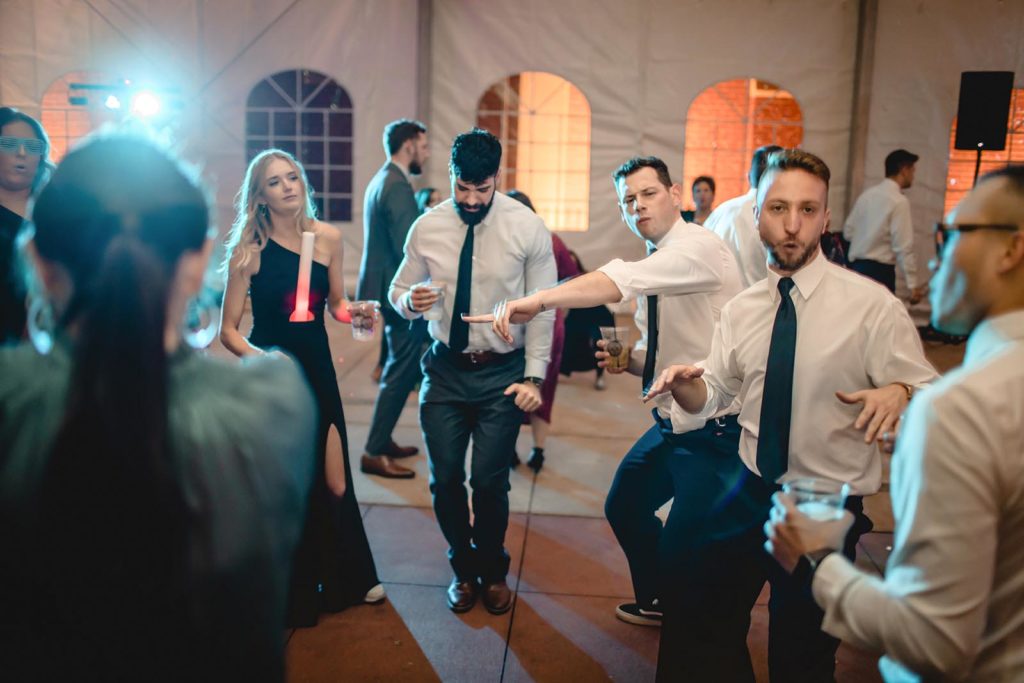Guest dancing at Anheuser Busch Brewery wedding