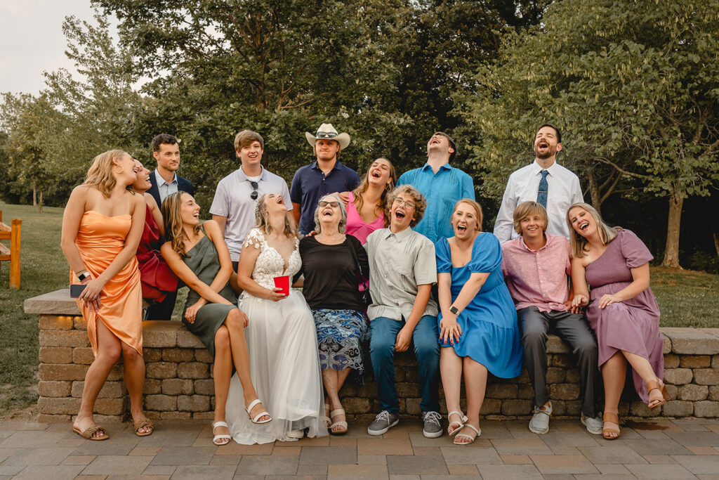 laughing family group photo